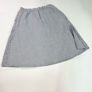 Talbots Plus Skirt Womens 1X Blue White Striped A-Line Preppy Nautical Linen